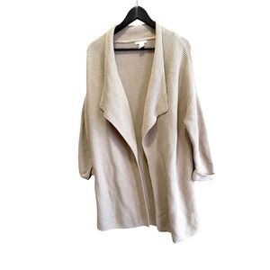 H‎ & M Oversized Knit Open Front Cardigan Sweater Coat Beige Lagenlook